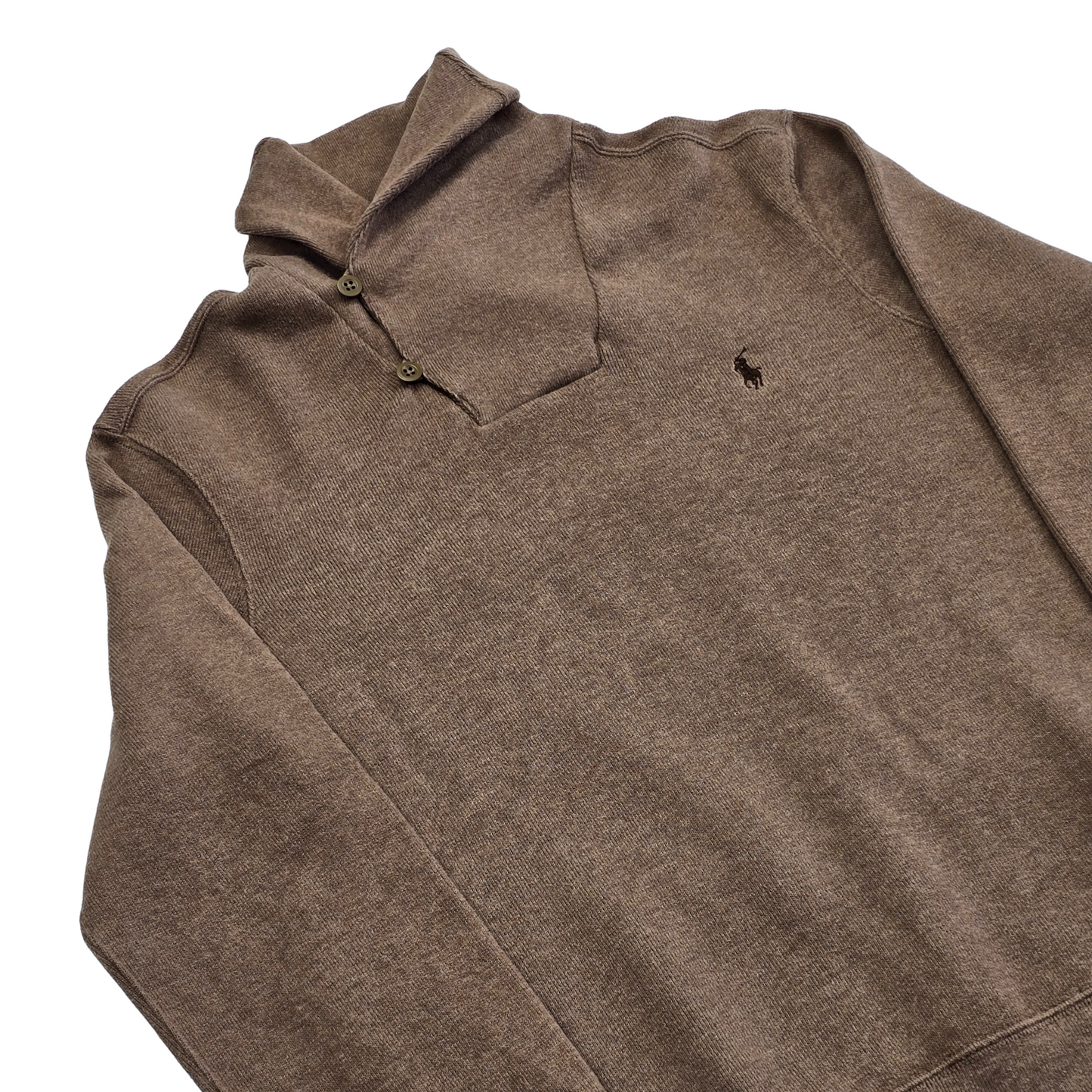 Ralph Lauren Turtle Neck Button Brown Sweater