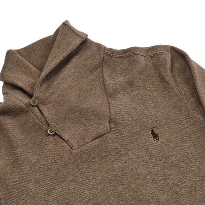 Ralph Lauren Turtle Neck Button Brown Sweater